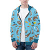 NerdyKeppie Sweet Otters Lightweight Zip Up Hoodie. A hooded sweatshirt with zipper and two front pockets. This adorable zip up hoodie has the NerdyKeppie Sweet Otters design on its sleeves and inside its hood!.