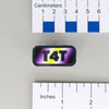 NerdyKeppie "T4T" Mirrored Pride Pin. Mirrored pride pin with "T4T" text, available in genderfluid, non-binary, Progress, rainbow, or trans pride colors. Say it with your whole chest.
