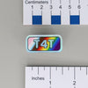 NerdyKeppie "T4T" Mirrored Pride Pin. Mirrored pride pin with "T4T" text, available in genderfluid, non-binary, Progress, rainbow, or trans pride colors. Say it with your whole chest.