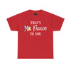 NerdyKeppie "That's Mr. Faggot To You" Cotton Rainbow Gay Pride Tee Shirt. A unisex cotton tee shirt with a "That's Mr. Faggot To You" design on it in rainbow pride colors. This gay pride tee shirt has a classic fit.