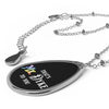 "That's Mx. Dyke To You" Oval Rainbow Gay Pride Necklace