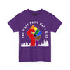 NerdyKeppie "The First Pride Was A Riot" Cotton More Color More Pride Tee Shirt. A unisex cotton tee shirt with a "The First Pride Was A Riot" design on it in Philly Pride colors. This More Color More Pride pride tee shirt has a classic fit.