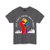 NerdyKeppie "The First Pride Was A Riot" Cotton More Color More Pride Tee Shirt. A unisex cotton tee shirt with a "The First Pride Was A Riot" design on it in Philly Pride colors. This More Color More Pride pride tee shirt has a classic fit.