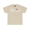 NerdyKeppie "There's One In Every Minyan" Cotton Rainbow Gay Pride Tee Shirt. A unisex cotton tee shirt with a "There's One In Every Minyan" design on it in rainbow pride colors. This gay pride tee shirt has a classic fit.