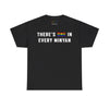 NerdyKeppie "There's One In Every Minyan" Cotton Rainbow Gay Pride Tee Shirt. A unisex cotton tee shirt with a "There's One In Every Minyan" design on it in rainbow pride colors. This gay pride tee shirt has a classic fit.
