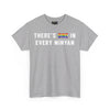 NerdyKeppie "There's One In Every Minyan" Cotton Rainbow Gay Pride Tee Shirt. A unisex cotton tee shirt with a "There's One In Every Minyan" design on it in rainbow pride colors. This gay pride tee shirt has a classic fit.