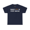 NerdyKeppie "There's One In Every Minyan" Cotton Rainbow Gay Pride Tee Shirt. A unisex cotton tee shirt with a "There's One In Every Minyan" design on it in rainbow pride colors. This gay pride tee shirt has a classic fit.