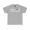 NerdyKeppie "There's One In Every Minyan" Cotton Rainbow Gay Pride Tee Shirt. A unisex cotton tee shirt with a "There's One In Every Minyan" design on it in rainbow pride colors. This gay pride tee shirt has a classic fit.