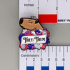 NerdyKeppie Capybara Enamel Genderfluid Pride Pronoun Pins. Our enamel pin features an adorable capybara, a paper scroll with three different pronoun choices, and flowers in genderfluid pride colors. This pride pin ships from Portland, Oregon.