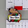 NerdyKeppie Capybara Enamel More Color More Pride Pronoun Pins. Our enamel pin features an adorable capybara, a paper scroll with three different pronoun choices, and flowers in More Color More Pride colors. This pride pin ships from Portland, Oregon.