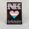 NerdyKeppie Console Pride 8-Bit Heart Pride Enamel Pins. Our 8-Bit Hearts Pride Enamel Pins feature an 8-bit heart in your choice of Pride colors and ship from Portland, Oregon USA.