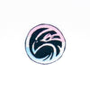 NerdyKeppie's Trans Hawk Embroidered Pride Patch are shaped like their namesake and stitched on black duck cloth!