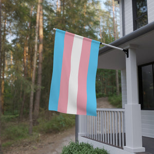 NerdyKeppie Trans Pride Flag (Indoor/Outdoor). A Transgender Pride flag made from durable, weather-resistant poly canvas: this Pride celebration flag makes a great home decoration or casual cape!