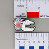 NerdyKeppie Proud to the Bone Cave Bear Skull Pride Enamel Pins. A Cave Bear skull pride enamel pin for our Proud to the Bone project. This prehistoric pin is wearing an adorable crown of flowers!