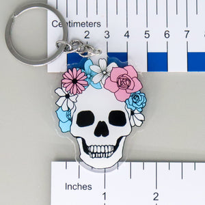 NerdyKeppie-Proud to the Bone Skull Pride Keychain-Trans