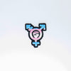 NerdyKeppie's Transgender Pride Fist Embroidered Patch are stitched on black duck cloth and backed by sturdy vinyl fuse.