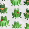 A NerdyKeppie Unusually Fashion-Conscious Frogs Flannel Heat & Cold Packs. A microwaveable heat and cold pack featuring a frog-themed design, great gift for frog-loving friends with, you know, achy joints and stuff.