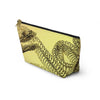 NerdyKeppie Vintage Snake Skeleton Zipper Pouch with T-Bottom. A zippered accessory/makeup bag featuring a t-bottom and a Vintage Snake Skeleton pattern. This zipper pouch is fully lined and comes in two sizes.