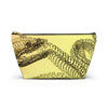 NerdyKeppie Vintage Snake Skeleton Zipper Pouch with T-Bottom. A zippered accessory/makeup bag featuring a t-bottom and a Vintage Snake Skeleton pattern. This zipper pouch is fully lined and comes in two sizes.