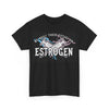 NerdyKeppie "We Built These Titties On Estrogen" Cotton Trans Pride Tee Shirt. 
