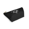 NerdyKeppie "We Will Outlive Them" Yiddish Star of David Zipper Pouch with T-Bottom. A zippered accessory/makeup bag featuring a t-bottom and a "We Will Outlive Them" design in white. This Star of David zipper pouch is fully lined and comes in two sizes.