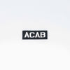 NerdyKeppie's White "ACAB" Embroidered Patch are stitched on sturdy rectangular duck cloth and backed with vinyl fuse.