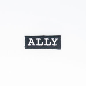 NerdyKeppie's White "Ally" Embroidered Patch are stitched on sturdy rectangular duck cloth and backed with vinyl fuse.