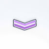 NerdyKeppie's White Queer Chevron Embroidered Pride Patch are stitched on black duck cloth and backed by sturdy vinyl fuse.