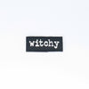 NerdyKeppie's Witchy Halloween Words Embroidered Patches are stitched on sturdy rectangular duck cloth and backed with vinyl fuse.