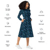 A person wearing a NerdyKeppie Wolf Pack Gay Men's Pride Long Sleeve Midi Dress With Pockets. 