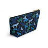 NerdyKeppie Wolf Pack Gay Men's Pride Zipper Pouch with T-Bottom. A zippered accessory/makeup bag featuring a t-bottom and a Wolf Pack pattern in MLM pride colors. This gay men's pride zipper pouch is fully lined and comes in two sizes.