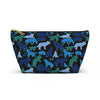 NerdyKeppie Wolf Pack Gay Men's Pride Zipper Pouch with T-Bottom. A zippered accessory/makeup bag featuring a t-bottom and a Wolf Pack pattern in MLM pride colors. This gay men's pride zipper pouch is fully lined and comes in two sizes.