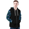 NerdyKeppie Wolf Pack Lightweight Gay Men's Pride Zip Up Hoodie. A black hooded pride flag sweatshirt with zipper and two front pockets. This Gay Men's pride hoodie has a wolf pack design on its sleeves and inside its hood!.
