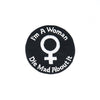NerdyKeppie's Woman "I'm My Gender Die Mad About It" Embroidered Trans Pride Patch are stitched on black duck cloth and backed by sturdy vinyl fuse.