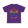 NerdyKeppie "Yep, It's Natural" d20 Cotton Rainbow Gay Pride Tee Shirt. A unisex cotton tee shirt with a "Yep, It's Natural" design on it in rainbow pride colors. This gay pride tee shirt has a classic fit.