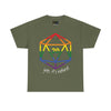 NerdyKeppie "Yep, It's Natural" d20 Cotton Rainbow Gay Pride Tee Shirt. A unisex cotton tee shirt with a "Yep, It's Natural" design on it in rainbow pride colors. This gay pride tee shirt has a classic fit.