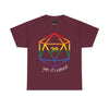NerdyKeppie "Yep, It's Natural" d20 Cotton Rainbow Gay Pride Tee Shirt. A unisex cotton tee shirt with a "Yep, It's Natural" design on it in rainbow pride colors. This gay pride tee shirt has a classic fit.