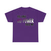 NerdyKeppie "You Have No Power Over Me" Cotton Ace Pride Tee Shirt. A unisex cotton tee shirt with a "You Have No Power Over Me" design on it in asexual pride colors. This ace pride tee shirt has a classic fit.