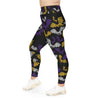 A person wearing a NerdyKeppie Engraved Bats Non-Binary Pride Plus Size Leggings. 