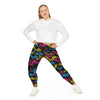 A person wearing a NerdyKeppie Engraved Bats Pan Pride Plus Size Leggings. 