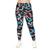A person wearing a NerdyKeppie Engraved Bats Trans Pride Plus Size Leggings. 