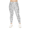 A person wearing a NerdyKeppie Animal Skeletons On White Plus Size Leggings. 