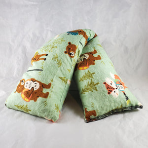 A NerdyKeppie Camping Bears and Foxes Cotton Flannel Heat & Cold Packs. 