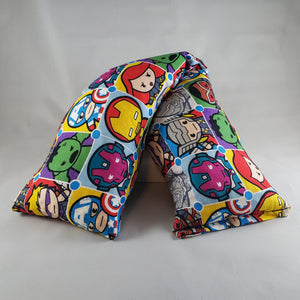 A NerdyKeppie Chibi Marvel Avengers Cotton Heat & Cold Pack. 