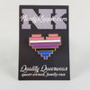 NerdyKeppie Console Pride 8-Bit Heart Pride Enamel Pins. Adorable pride enamel pins in the shape of 8-bit hearts like video game sprites. Show your pride!