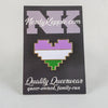 NerdyKeppie Console Pride 8-Bit Heart Pride Enamel Pins. Adorable pride enamel pins in the shape of 8-bit hearts like video game sprites. Show your pride!