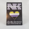 NerdyKeppie Console Pride 8-Bit Heart Pride Enamel Pins. Adorable pride enamel pins in the shape of 8-bit hearts like video game sprites. Show your pride!