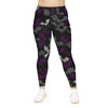 A person wearing a NerdyKeppie Engraved Bats Ace Pride Plus Size Leggings. 