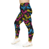 A person wearing a NerdyKeppie Engraved Bats Pan Pride Plus Size Leggings. 
