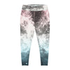 A person wearing a NerdyKeppie Galaxy Trans Pride Plus Size Leggings. 